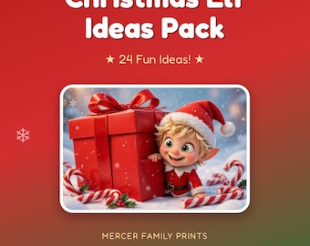 Paquete imprimible de ideas para elfos navideños / 24 tarjetas de actividades para elfos, reglas para elfos, cartas de llegada y despedida / travesuras de elfos