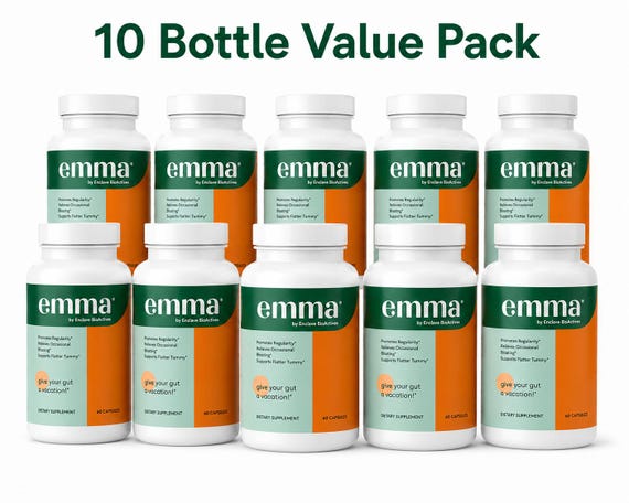 Emma Gut Health Probiotic Capsules 10 Bottle Value Pack 600 Count