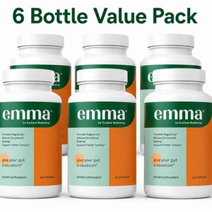 Emma Digestive Support 6-Pack | Probiotic Formula | Bloating Relief | 360 Capsules