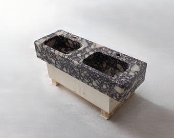 Calacatta Viola Marble Double Sink Handmade Natural Stone Bathroom Vanity Basin Luxury Custom
