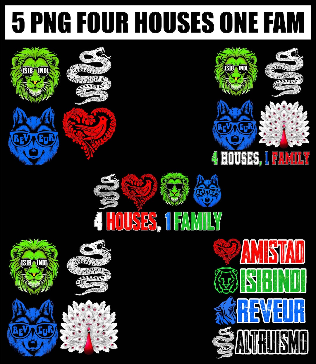 5 Png Amistad Isibindi Altruismo Reveur PNG – 4 Houses 1 Family Digital ...