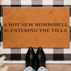 A Hot New Bombshell Is Entering The Villa Doormat, Island Doormat, Funny Door Mat, Housewarming Gift, New Home Gift, Home Decor