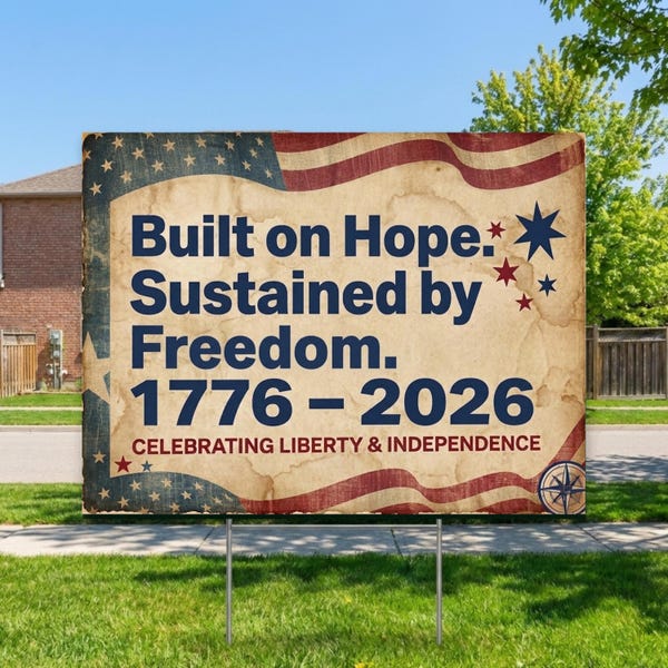 USA 250th Anniversary Yard Sign, Semiquincentennial 1776-2026 Patriotic Lawn Decor, United Since 1776 Outdoor Sign, July 4th Decor