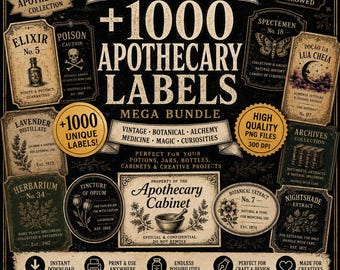 Vintage Apothecary Labels Bundle +1000