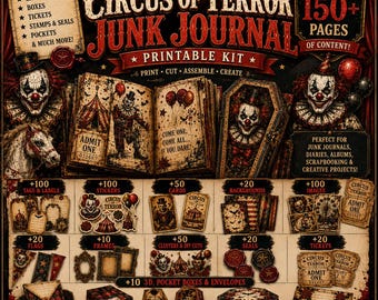 Circus Of Terror - +150 complete Junk Journal Kit