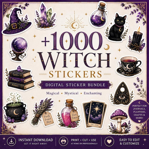1000+ Witch Stickers | Witchcraft & Mystical Sticker Bundle