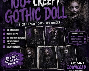 150 Creepy Gothic Doll Images Bundle Pack