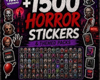 1500+ Horror Stickers Bundle - Instant Digital Download