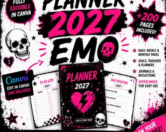 Emo Digitale Planner 2027 – Meer dan 200 alternatieve dagboekpagina's | Direct downloaden