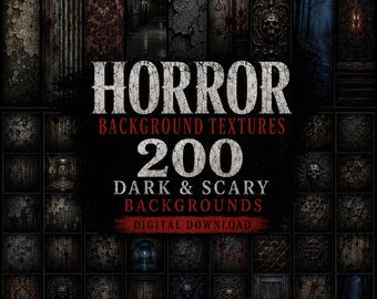 200 Horror Background Textures Bundle | Dark Gothic Haunted Walls & Grunge Backgrounds