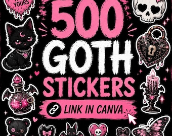 500 Goth Pink Dark Cute Stickers