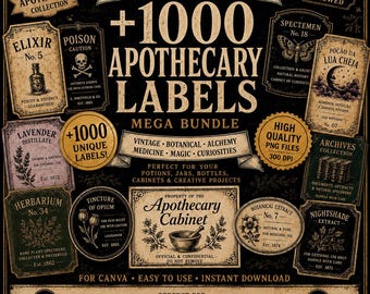Vintage Apothekeretiketten Bündel +1000