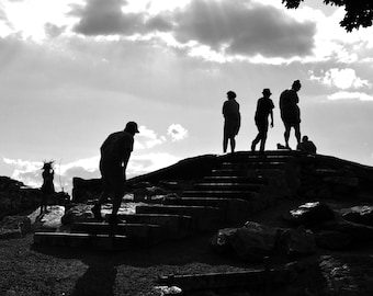 Black and White Silhouette Wall Art Print | Dramatic Sky Photography | Minimalist Landscape Decor | Moody Nature Wall Art | Modern Monochrom