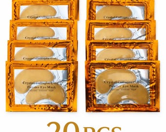 Crystal Collagen Gold Eye Mask (20 Pieces), Anti-Aging Under Eye Patches