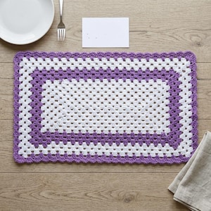 Patrón de camino de mesa de cocina a crochet, camino de mesa con borde de conchas, tapete rectangular a crochet, camino de mesa estilo rústico, decoración de mesa de comedor en PDF