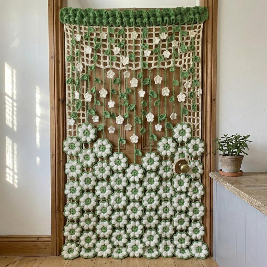 39 Beautiful Crochet Curtain Patterns to Dress Your Windows 34 Crochet Door Wall Hanging Curtain