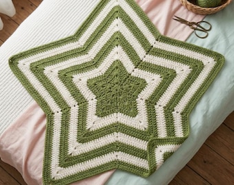 Crochet Star Baby Blanket Pattern, 5 Point Star Blanket, Crochet Baby Star Afghan, Baby Shower Gift Blanket, Nursery Gift Idea