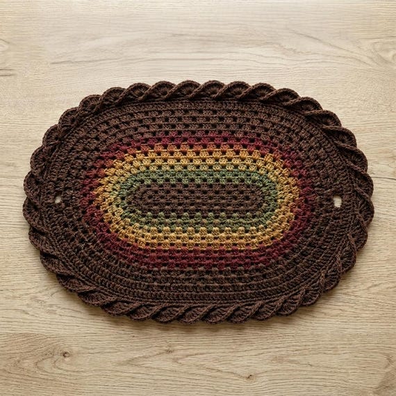 Thick Crochet Rug Pattern, Oval Handmade Rug Crochet, Chunky Oval Crochet Rug, Crochet Rustic Rug Pattern, Crochet Home Decor Rug PDF