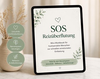 SOS Sensory Overload | Highly Sensitive Person Workbook PDF | Self-Care Journal for HSP | Emotional Overload & Overthinking Help