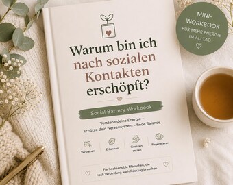 Social Battery Workbook PDF German | Highly sensitive & easily exhausted? | Regulating the nervous system | Self-care printable | Mental health