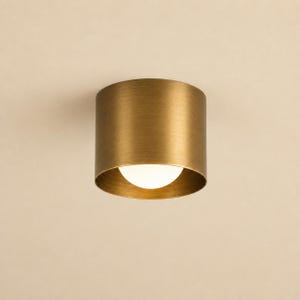 Handmade Brass Drum Flush Mount Ceiling Light – Mid-Century Modern Fixture for Bedroom, Kitchen, Hallway & Closet