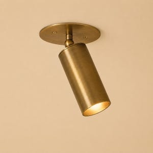 Antiker Messing-Deckenstrahler, verstellbare Zylinderleuchte, Mid-Century-Modern-Einbauleuchte, Vintage-Leuchte