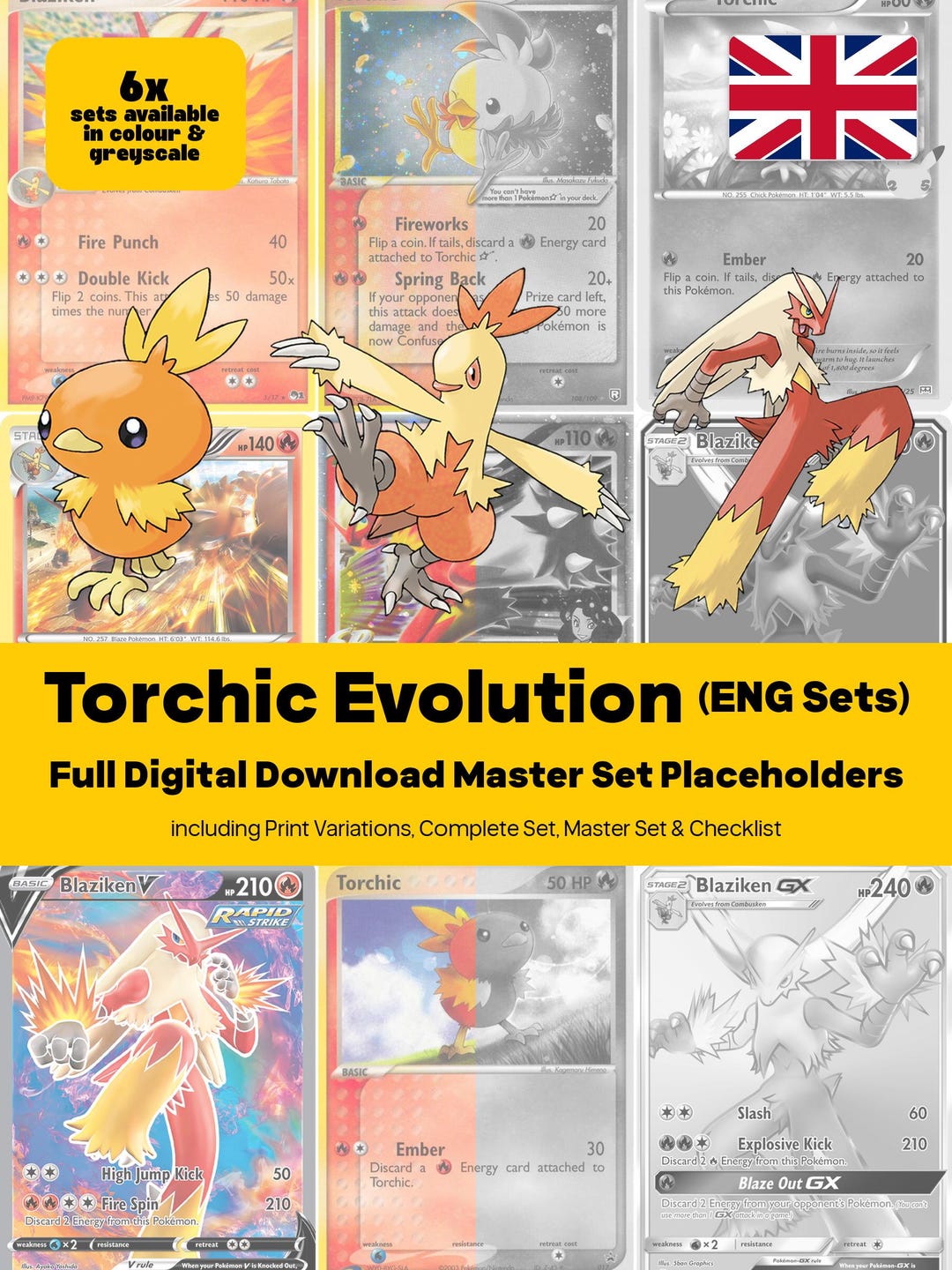 Torchic Evolution Drawing.pdf Torchic Evolution Line English Master Set - Pokemon Card Binder Pages ...