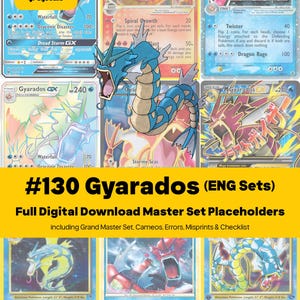 Gyarados Master Set Pokemon Binder Full Card Collection - All English Cards - Placeholders + Checklist - Printable PDF Download