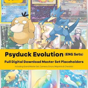 Psyduck Evolution Line Master Set Pokemon Binder - All English Cards - Placeholders + Checklist - Printable PDF Download