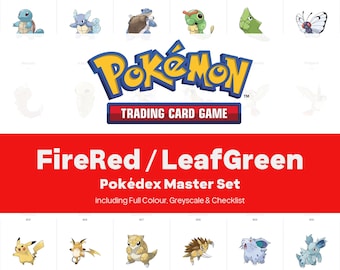 FireRed / LeafGreen Pokedex Printable Pokemon Binder Placeholders + Checklist (Digital Download)
