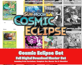 Sun and Moon Era: Cosmic Eclipse Printable Master and Complete Set Binder Placeholders + Checklist (Digital Download)