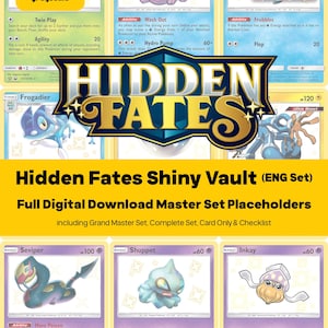 Hidden Fates Shiny Vault Master Set Pokemon Binder Full Card Collection - All English Cards - Placeholders + Checklist - Printable PDF