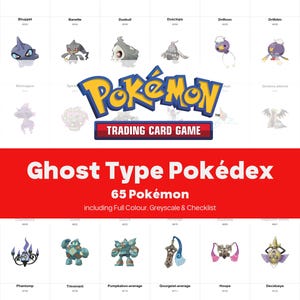 Ghost Type Pokedex Pokemon Binder Living Dex Collection - Placeholders + Checklist - Printable PDF Download