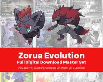 Zorua Evolution Master Set - All Family Cards Printable Binder Placeholders + Checklist (Digital Download)