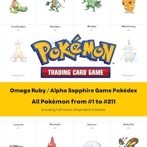 Omega Ruby / Alpha Sapphire Game Pokedex Pokemon Binder Living Dex Collection - Placeholders + Checklist - Printable PDF Download
