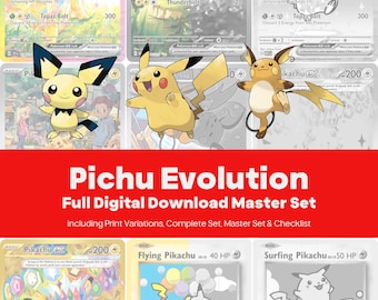 Pichu Evolution Master Set - All Family Cards Printable Binder Placeholders + Checklist (Digital Download)