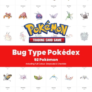 Bug Type Pokedex Pokemon Binder Living Dex Collection - Placeholders + Checklist - Printable PDF Download Living Dex Binder Placeholders +