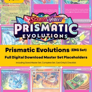 Prismatic Evolutions Master Set Platzhalter + Checkliste, Alle englischen Karten, Pokemon Sammelordner PDF