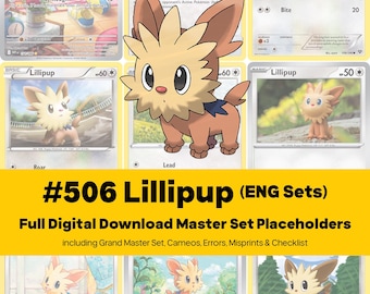 Lillipup Master Set - English Cards - Every Card Pokemon Binder Pages + Placeholders + Checklist - Printable PDF Download