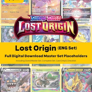 Lost Origin Master Set Pokemon Binder Full Card Collection - All English Cards - Placeholders + Checklist - Printable PDF Download