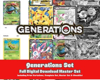 XY Era: Generations Printable Master and Complete Set Binder Placeholders + Checklist (Digital Download)