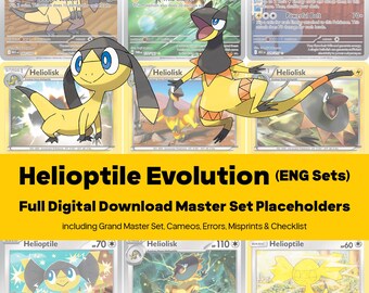 Helioptile Evolution Line Master Set Pokemon Binder - All English Cards - Placeholders + Checklist - Printable PDF Download
