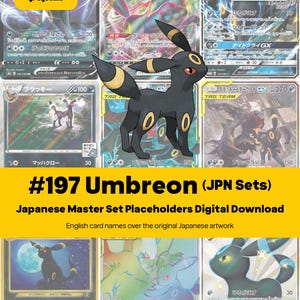 Umbreon Master Set Map met plaatsaanduidingen + checklist, alle Japanse kaarten, printbare Pokémon-pdf