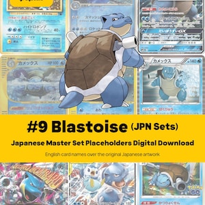 Blastoise Master Set Pokemon Binder Full Card Collection - All Japanese Cards - Placeholders + Checklist - Printable PDF Download