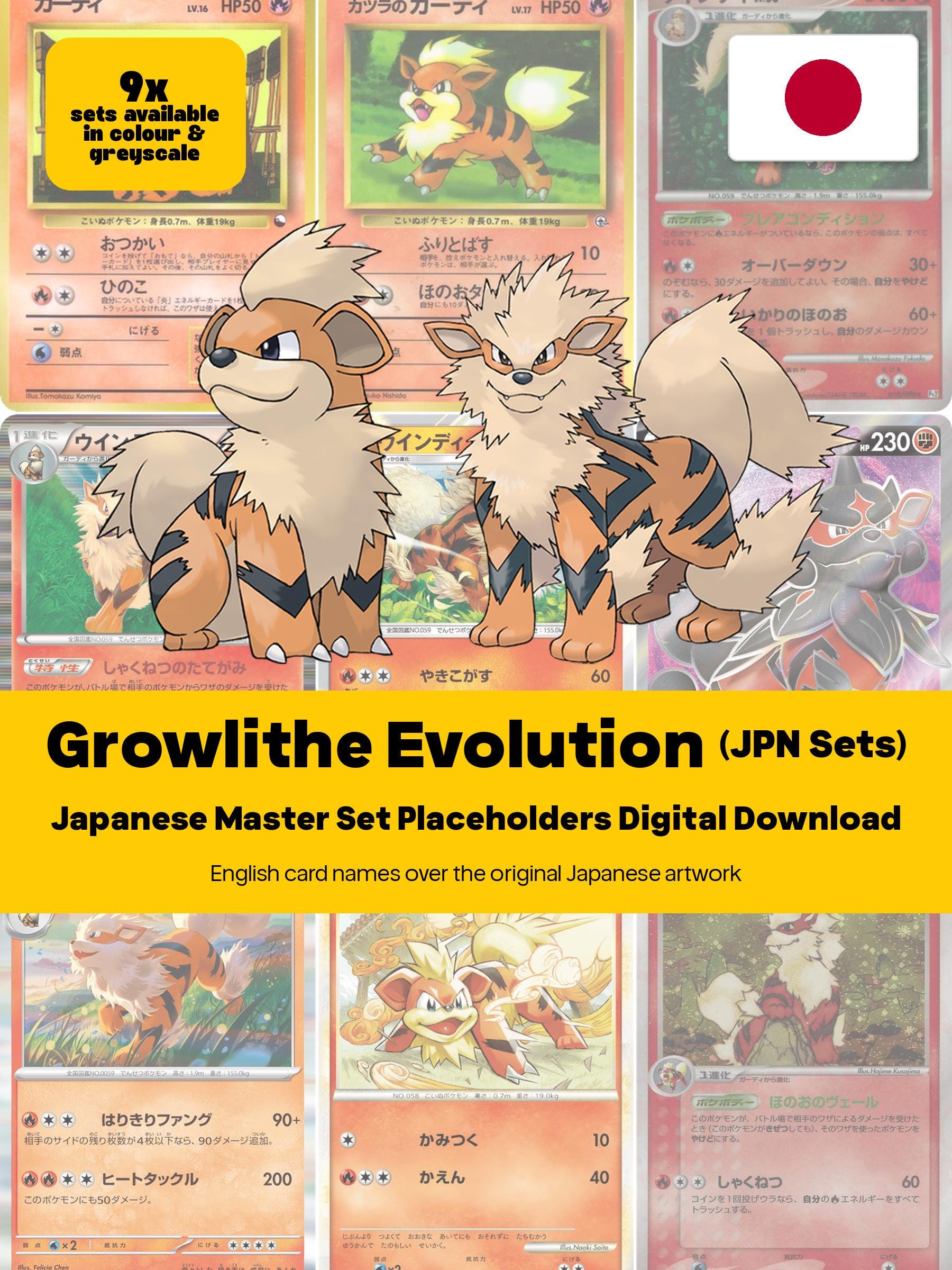 Growlithe Evolution Line Master Set Pokemon Binder - All Japanese