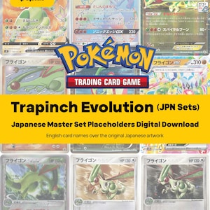 Zestaw Trapinch Evolution Line Master Set Pokemon Binder - Wszystkie japońskie karty - Miejsca na karty + lista kontrolna - Pobierz plik PDF do druku