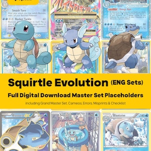 Squirtle Evolution Line Master Set Pokemon Binder - All English Cards - Placeholders + Checklist - Printable PDF Download