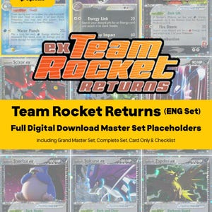 Ex Series: Team Rocket Returns Master Set Pokemon Binder Full Card Collection - All English Cards - Placeholders + Checklist - Printable PDF
