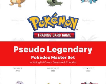 Pseudo Legendary Pokedex Printable Pokemon Binder Placeholders + Checklist (Digital Download)