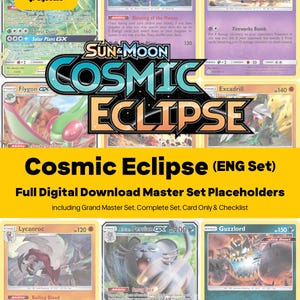 Cosmic Eclipse Master Set Platzhalter + Checkliste, Alle englischen Karten, Pokemon Sammelordner PDF